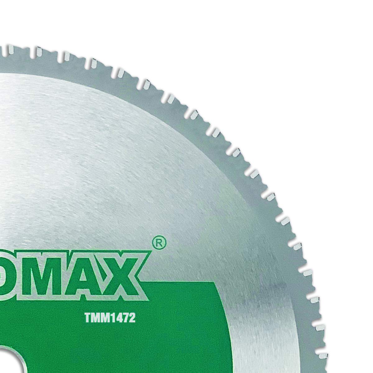 Tomax blade tips ceramic and metal coating for enhanced wear resistance during ferrous cutting.