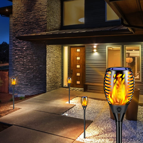 TomCare 8-pack outdoor torches offer scalable landscape lighting options.