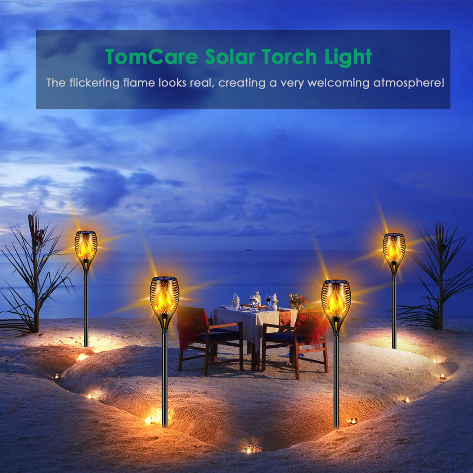 TomCare auto on/off flame torch with light sensor