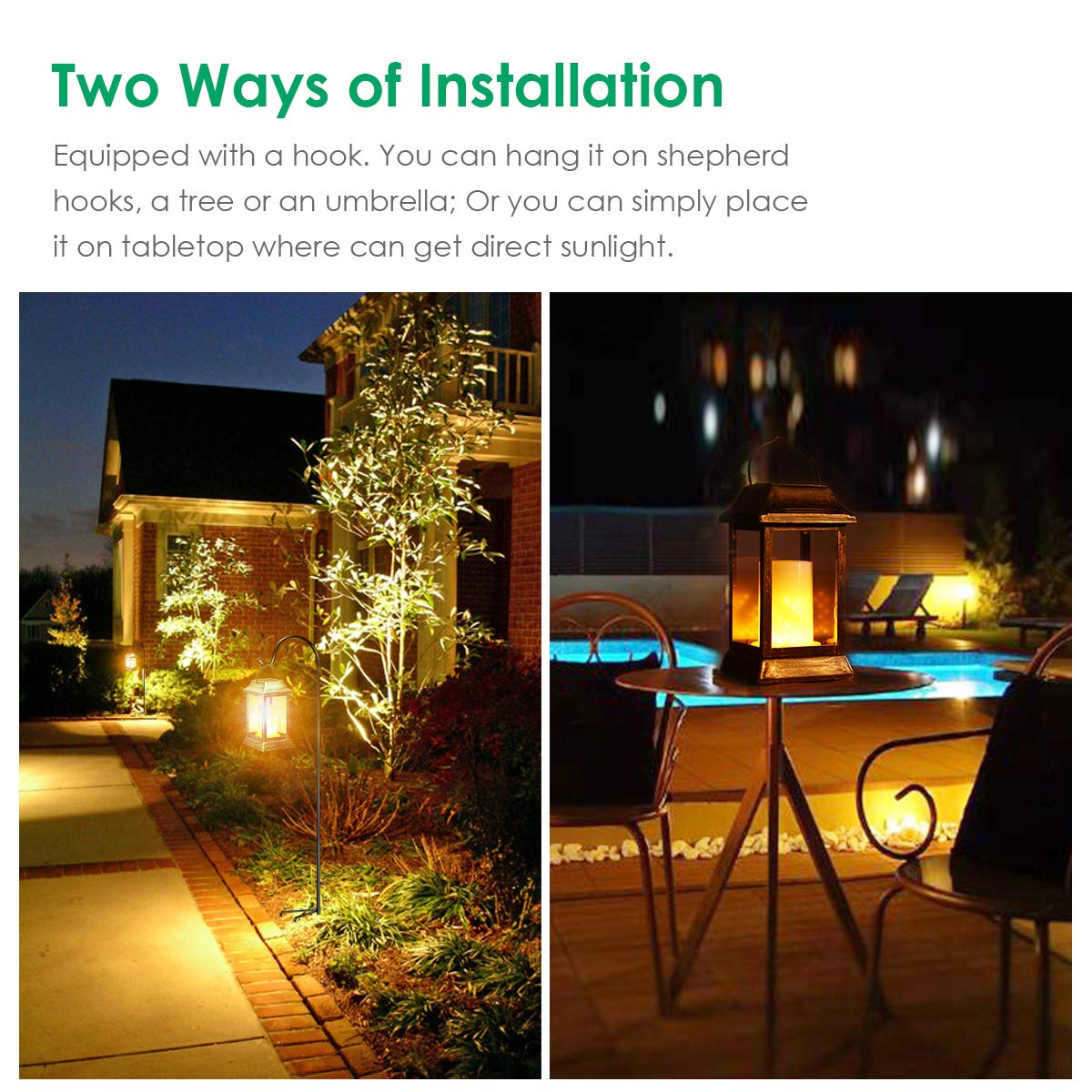 Bronze finish adds decorative charm to garden, porch, or yard.