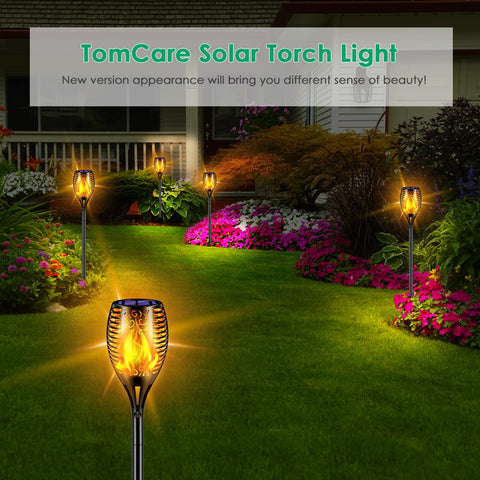 TomCare easy-install flame torches snap into ground for quick placement