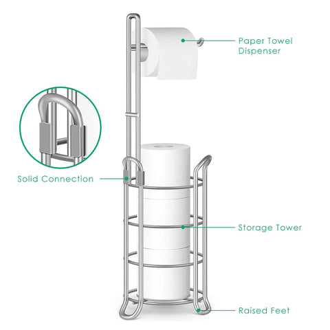 TomCare freestanding bathroom organizer moves easily for layout flexibility.
