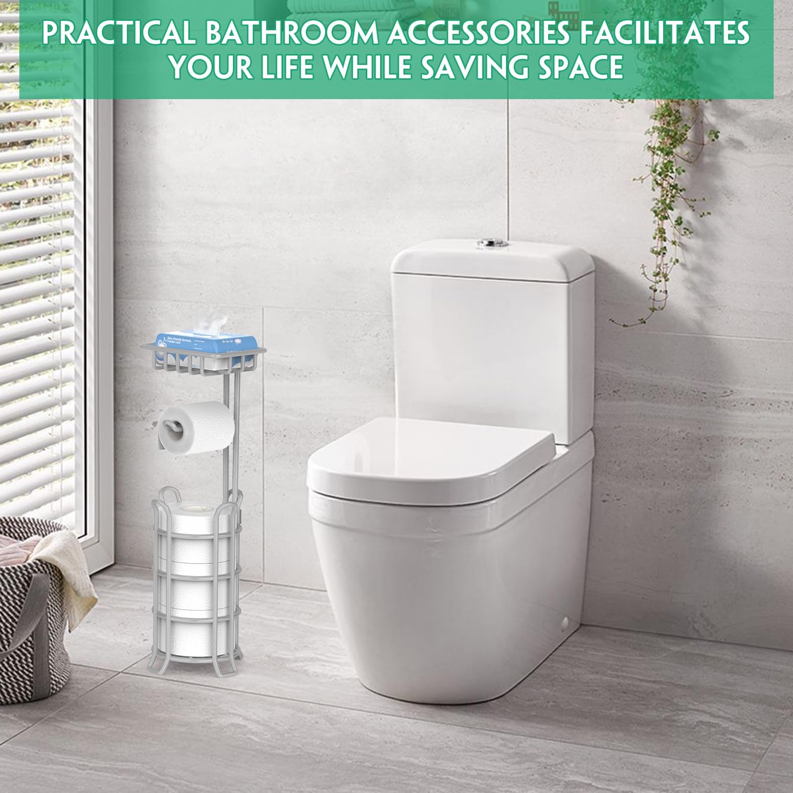 TomCare movable bathroom stand suitable for bathroom, kitchen, or living spaces