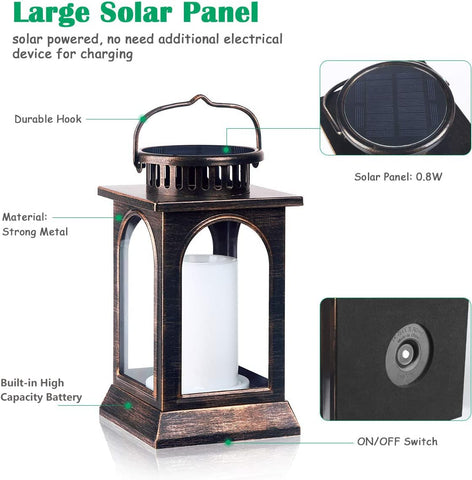 TomCare bronze lantern IP65 waterproof for all-weather outdoor use.
