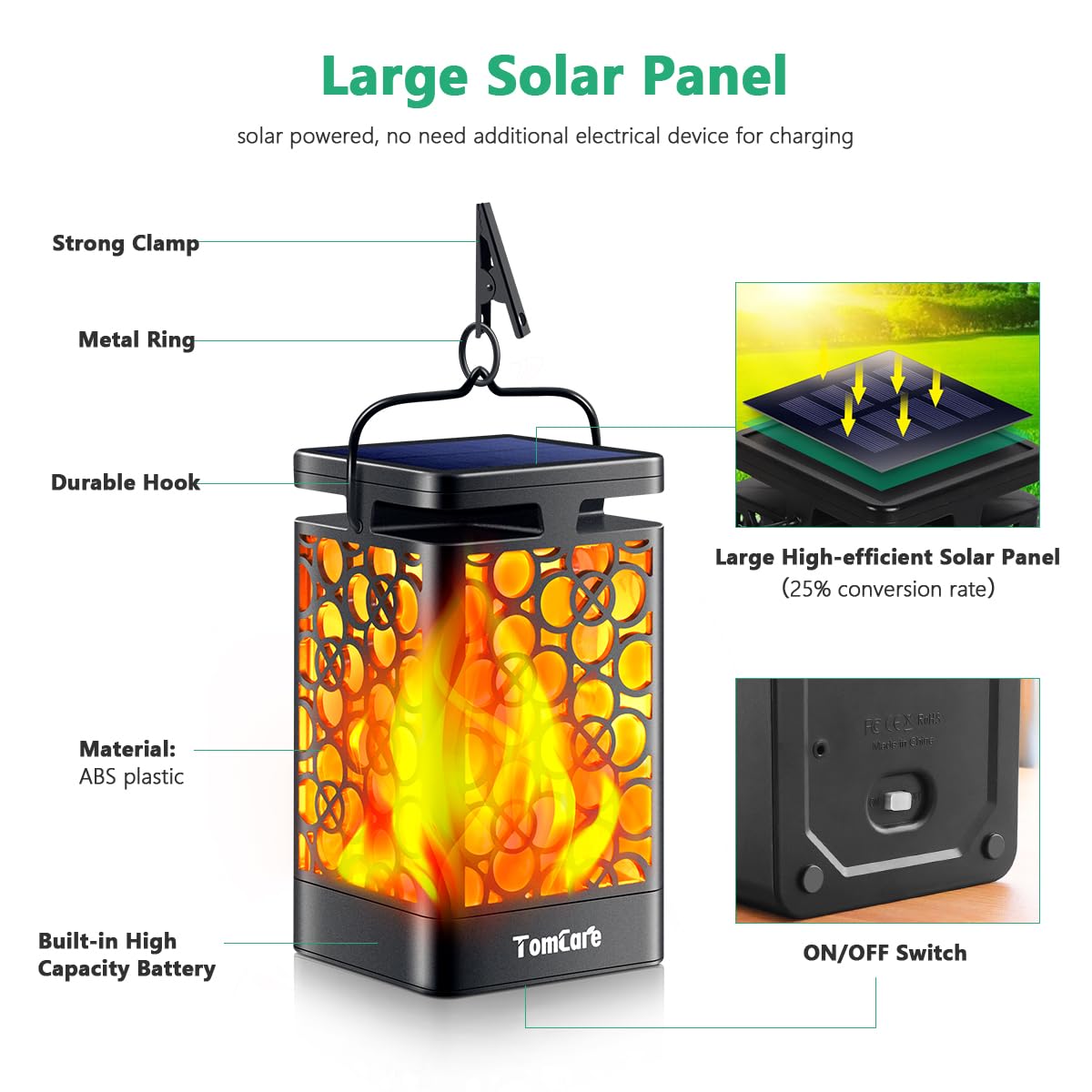 Dusk to dawn auto on off functionality for TomCare lanterns