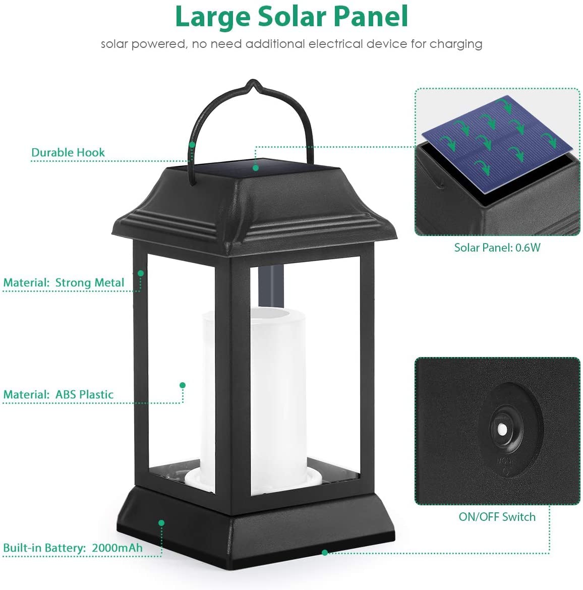 TomCare lantern can hang or sit on tables for flexible decorating.