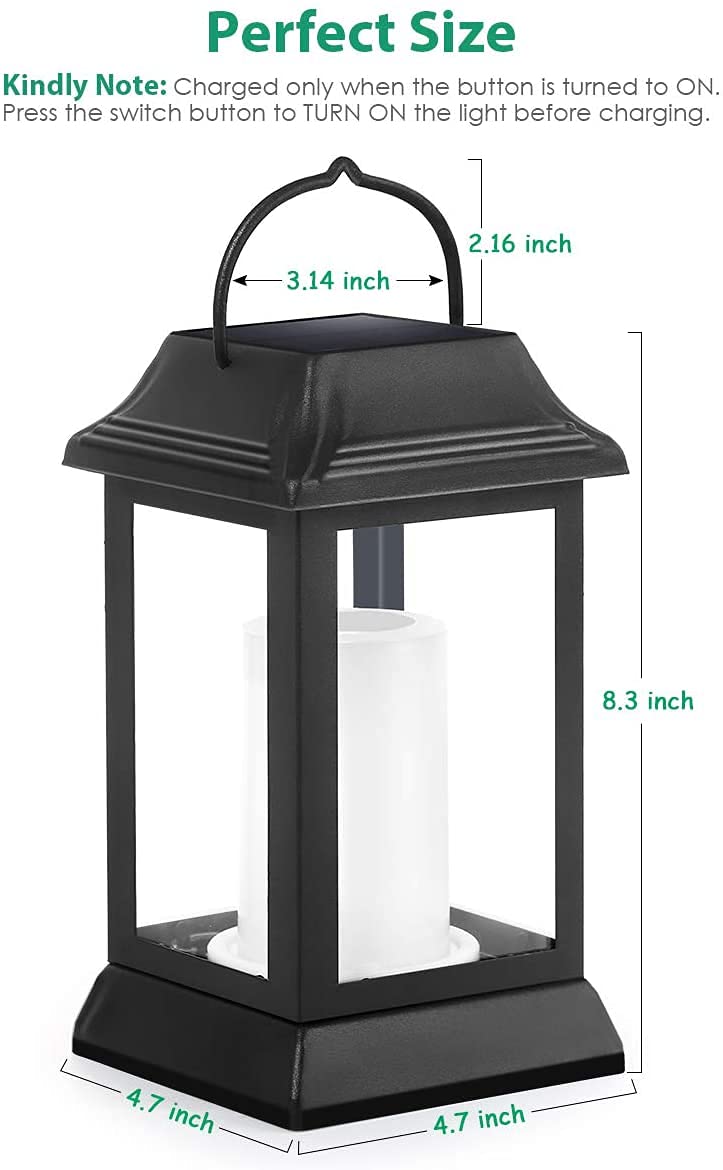 TomCare lantern's vintage black design adds timeless style to decks.