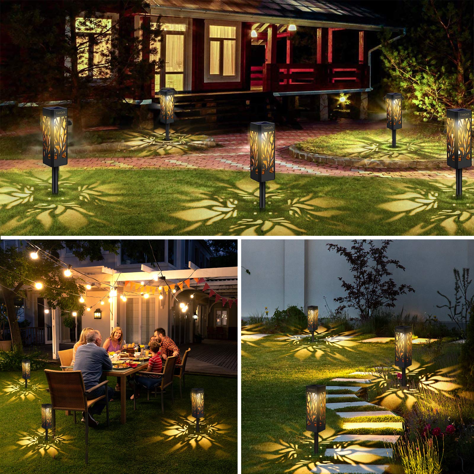 TomCare eight-pack outdoor lights illuminate paths with a welcoming glow