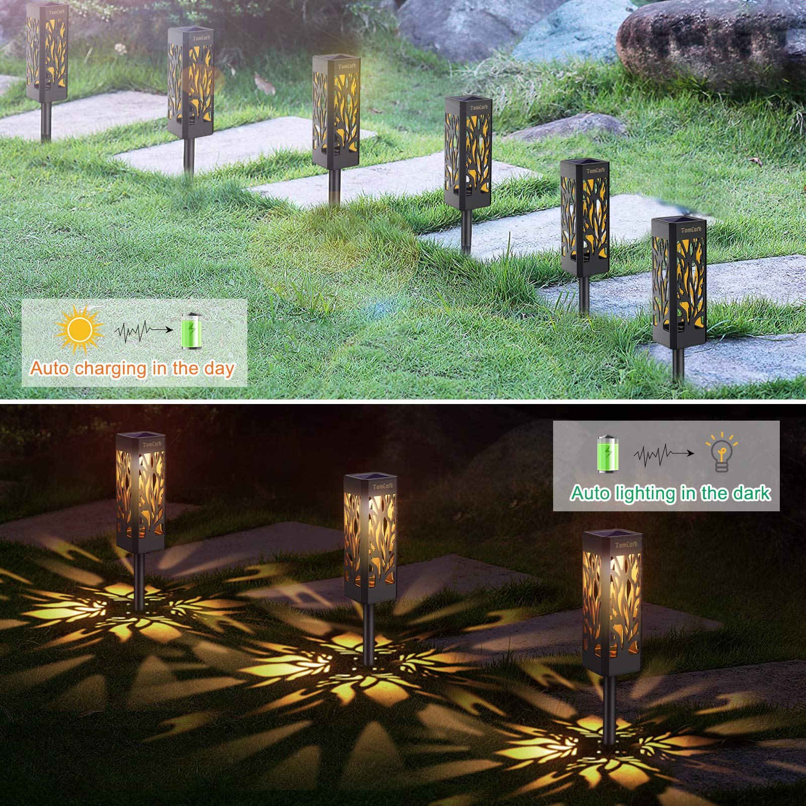 TomCare solar lights with high efficiency panel for reliable daytime charging