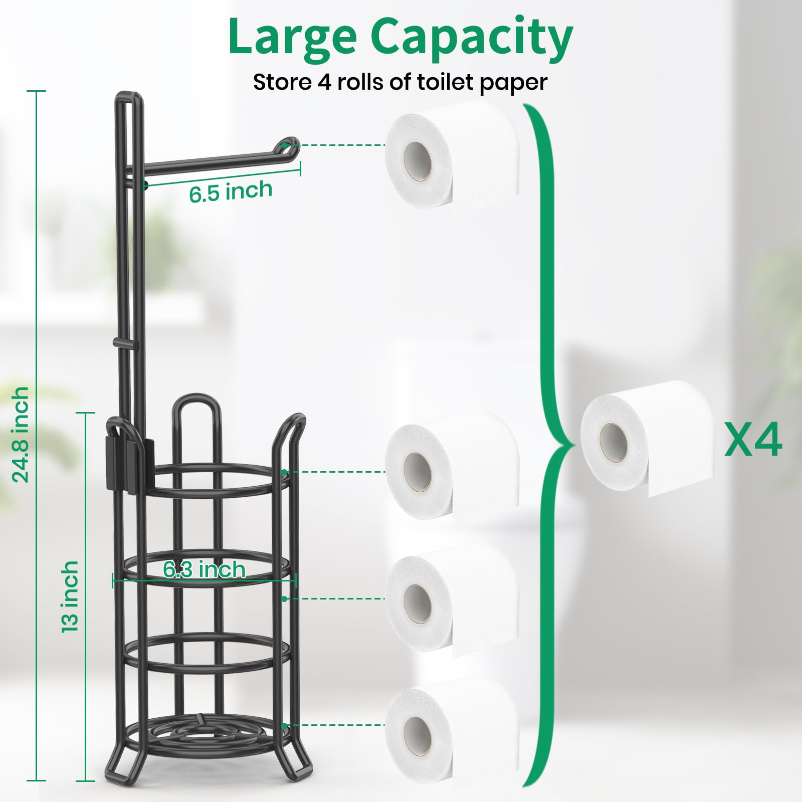 TomCare spare-roll storage tower keeps three extra rolls neatly organized