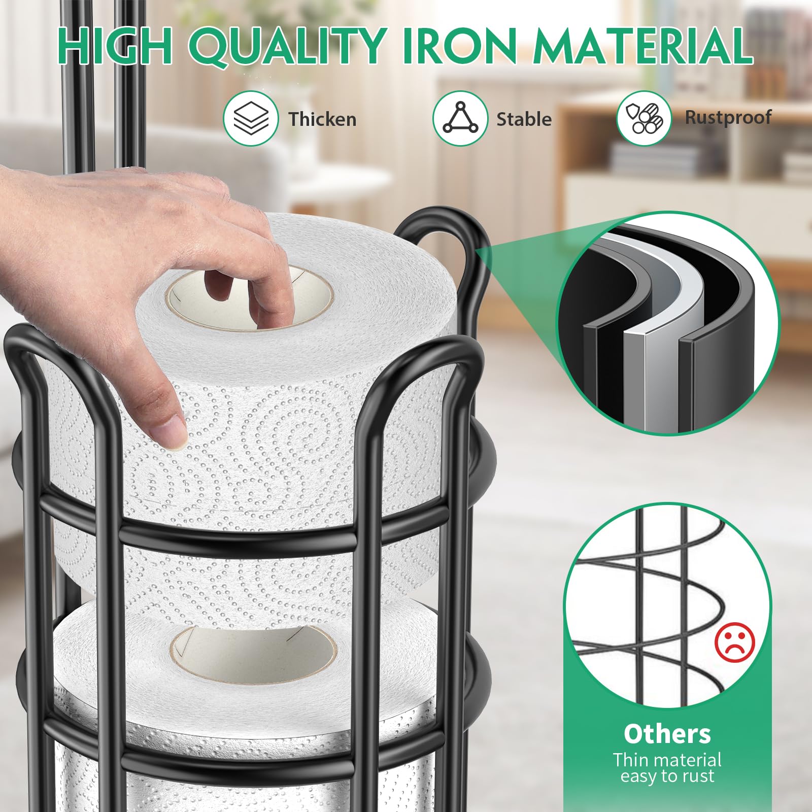 TomCare sturdy metal construction resists rust and scratches for lasting use.