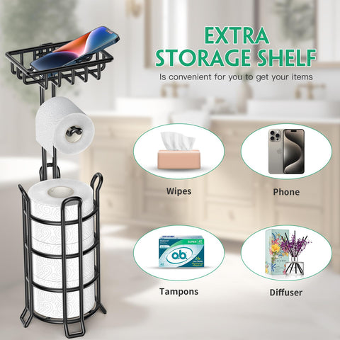 TomCare raised feet keep paper elevated and bathroom floor clean.