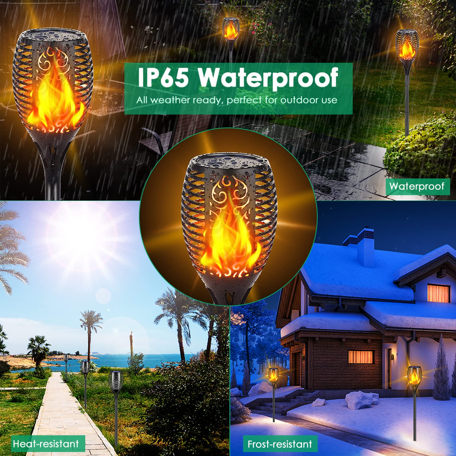 TomCare weatherproof garden torch lights brighten patios and yards