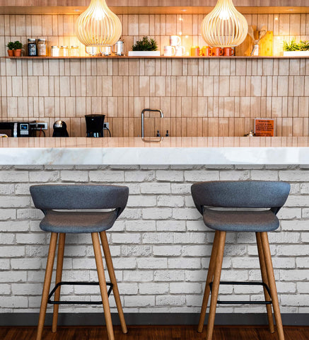 Tomete wallcovering measures 393 inches long, ideal for large spaces and backsplashes.