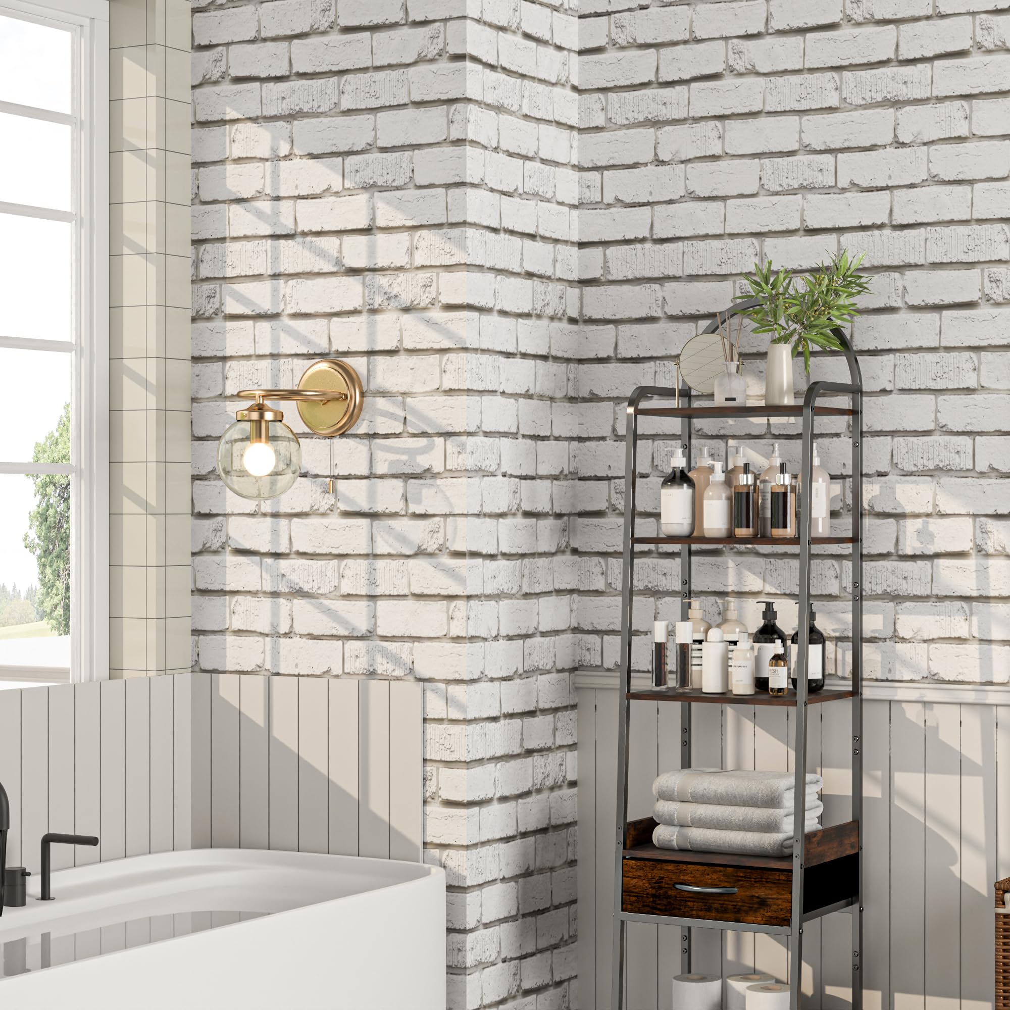 Tomete peel-and-stick wallpaper demonstrates easy DIY installation on smooth surfaces.