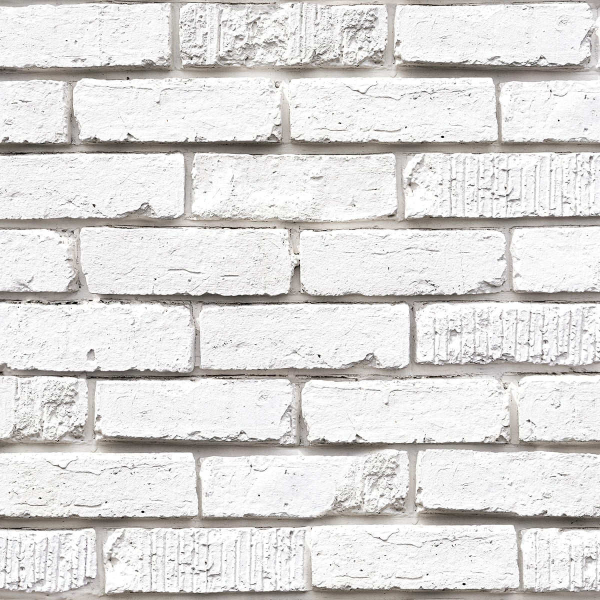 Tomete white brick wallpaper close-up shows a soft gray texture for stylish walls.