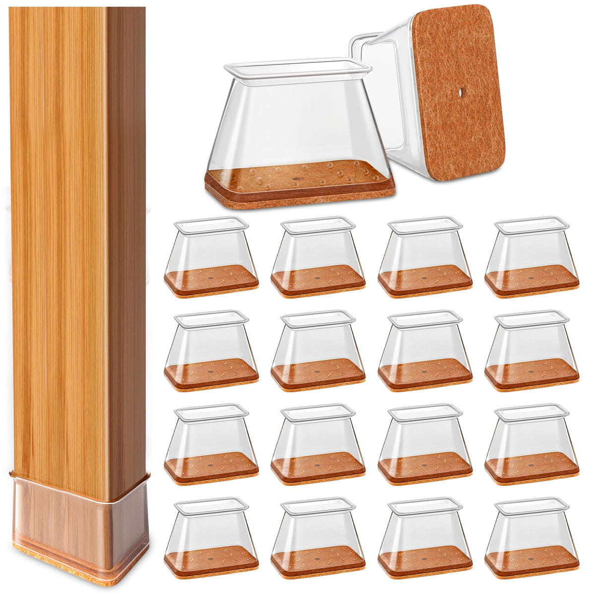 TOMHUA chair leg protectors with silicone caps shield hardwood floors from scratches