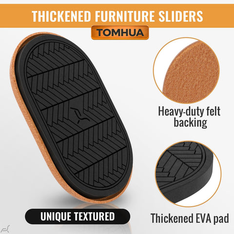 TOMHUA felt pads protect floors while sliding sofas and cabinets.