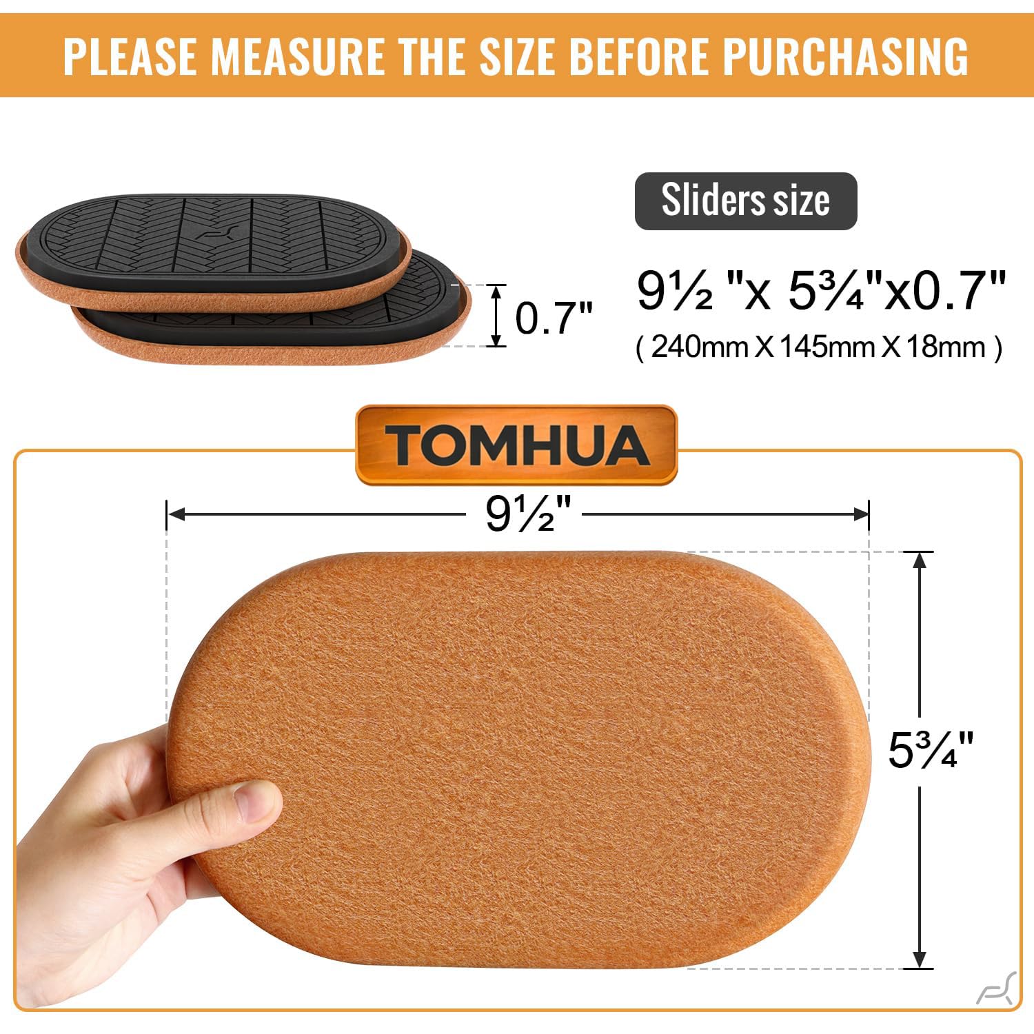 TOMHUA floor protection slider designed for effortless furniture rearrangement.