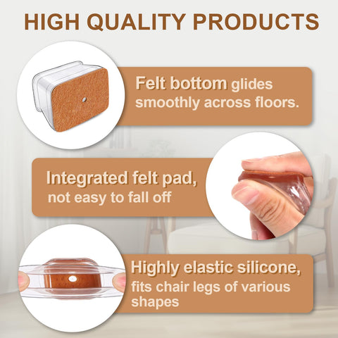 TOMHUA protective pads on a wooden floor example of floor-proofing by the brand