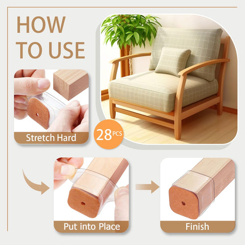 TOMHUA furniture sliders compatible with hardwood, tile, and laminate floors.