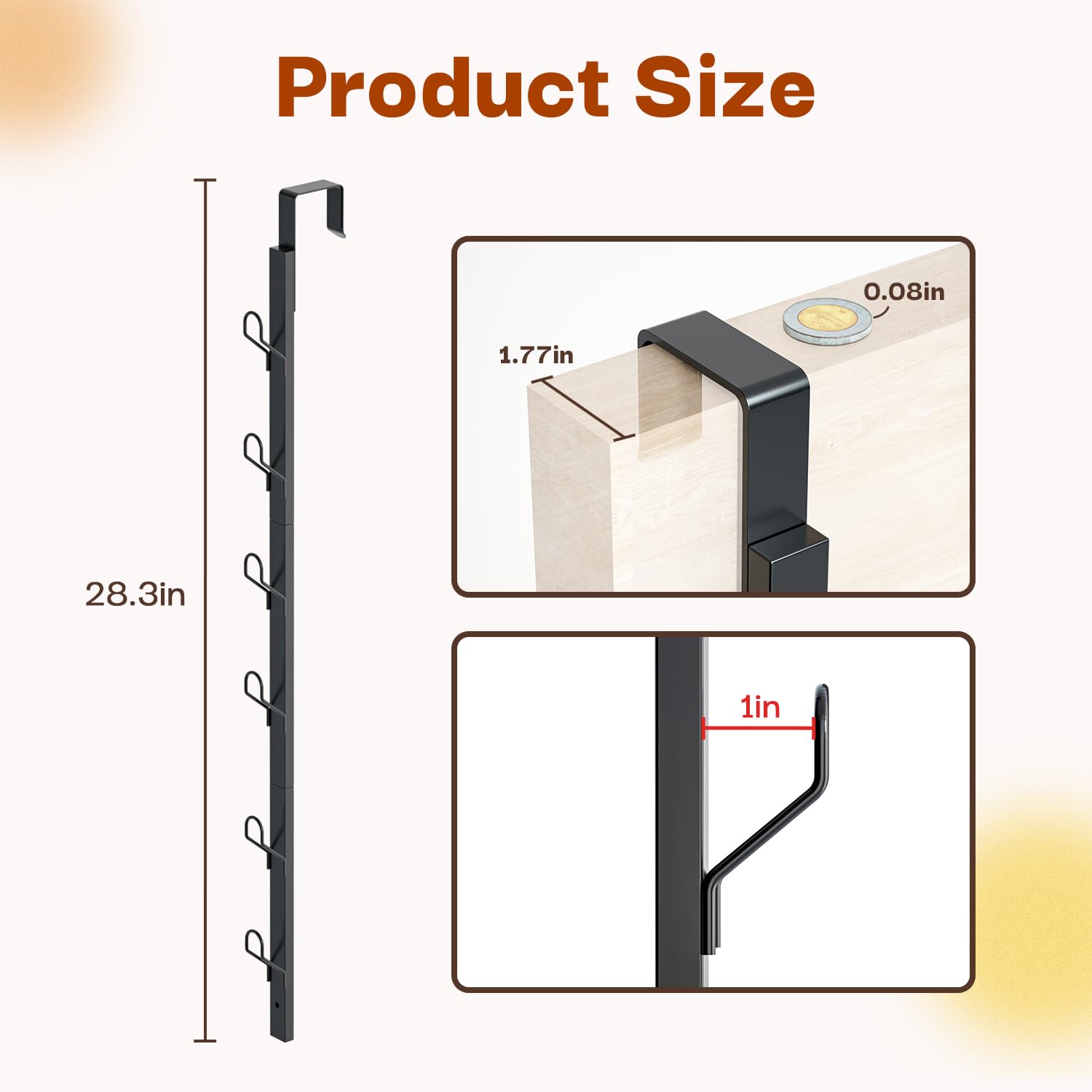 TOMIR bathroom door rack with six hooks keeps towels tidy and within reach.