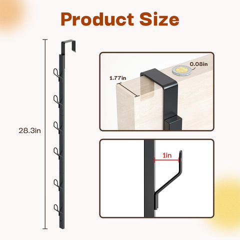 TOMIR bathroom door rack with six hooks keeps towels tidy and within reach.