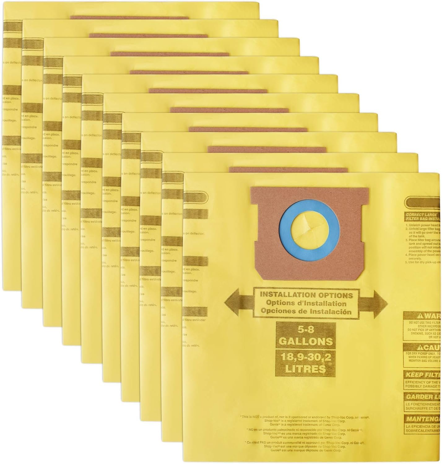 Tomkity Type H 90671 dust bags for 5-8 gallon vacuums capture drywall dust effectively