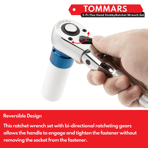 TOMMARS bi-directional ratcheting for easy tightening and loosening