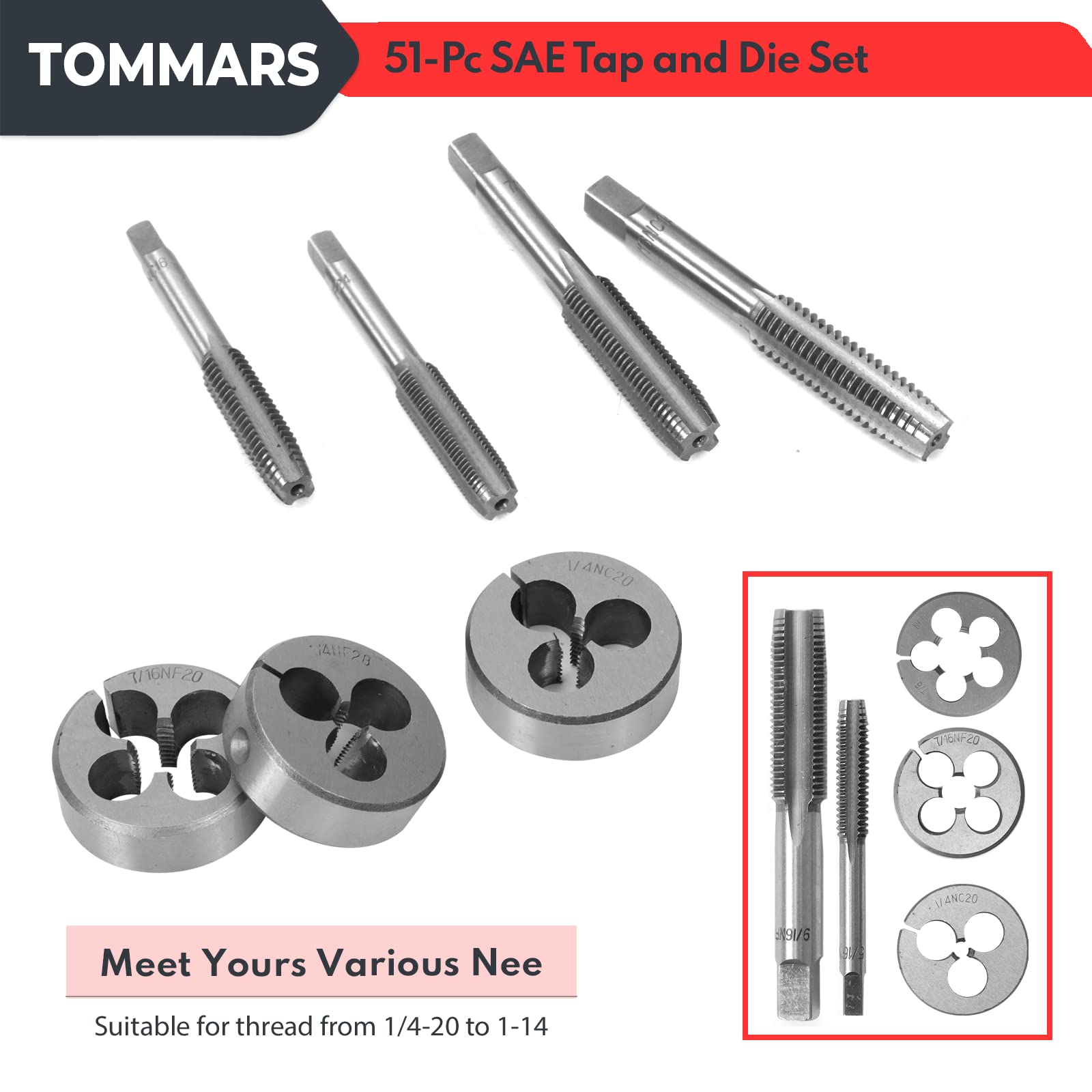 TOMMARS carbon steel components feature 60 HRC teeth for durability