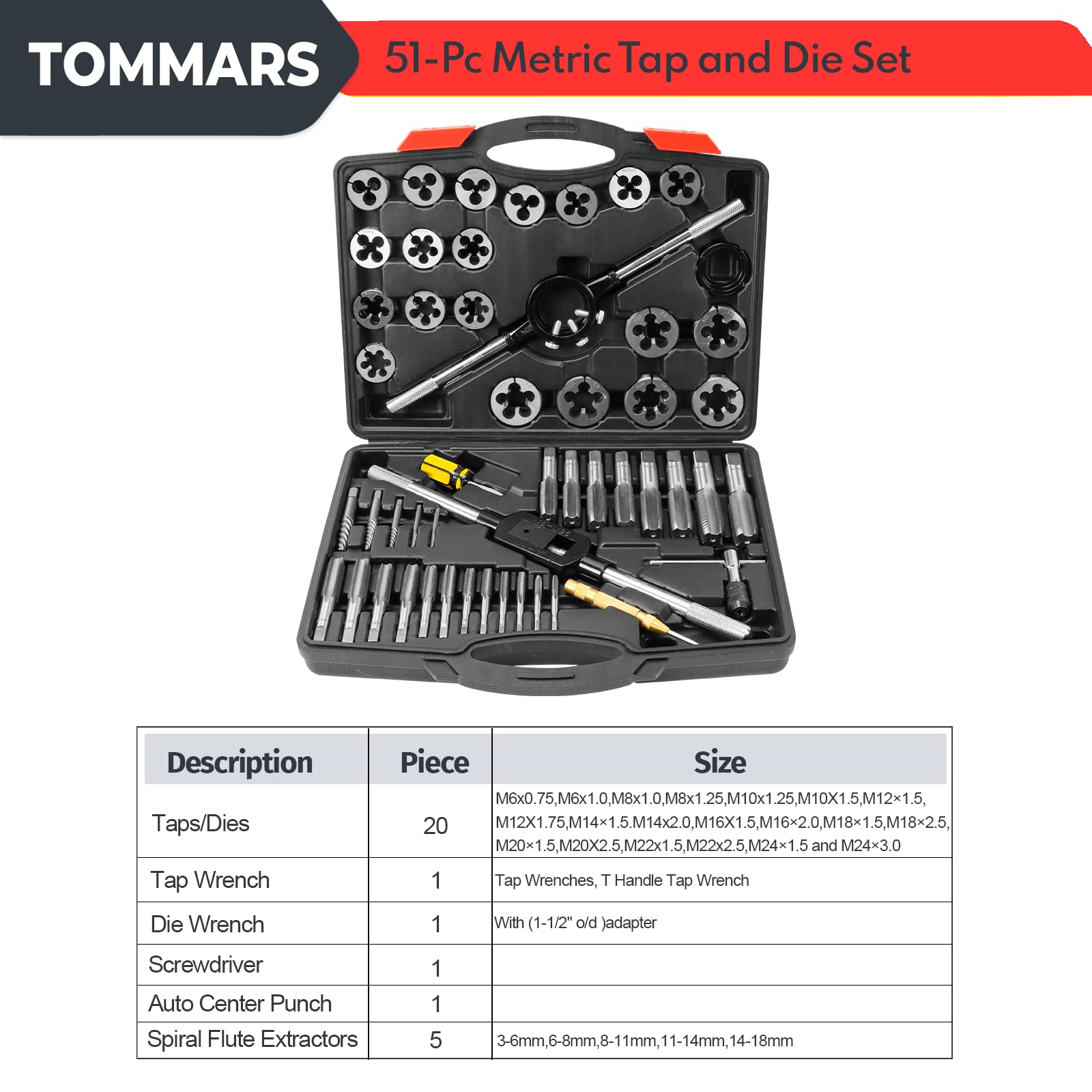 TOMMARS die wrench with adapter for die alignment