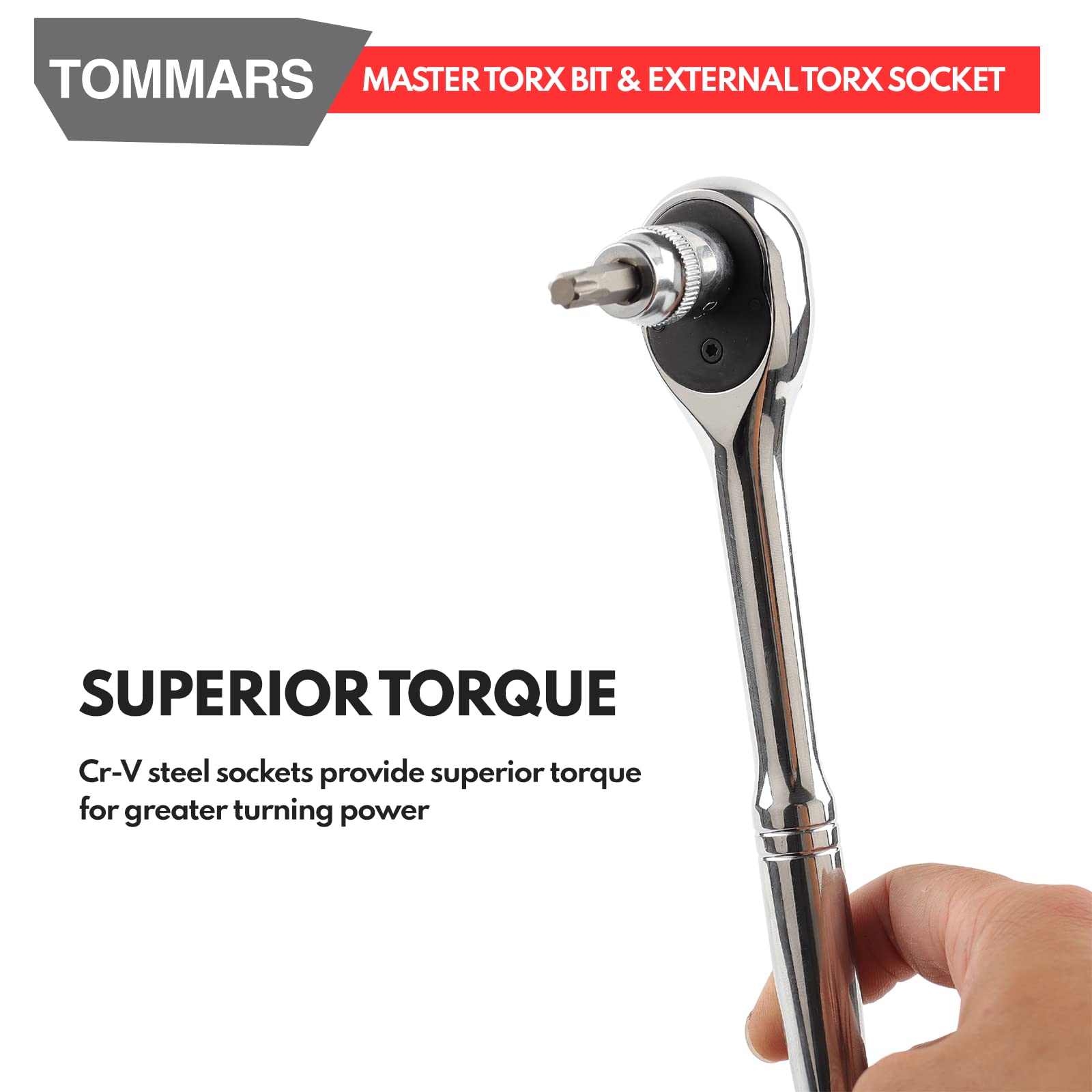 TOMMARS external torx socket 1/4 drive for external fasteners