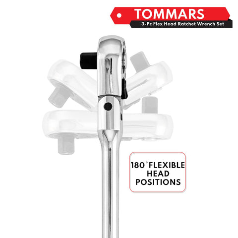 TOMMARS flex-head stubby ratchet 1/2 inch drive for large fasteners