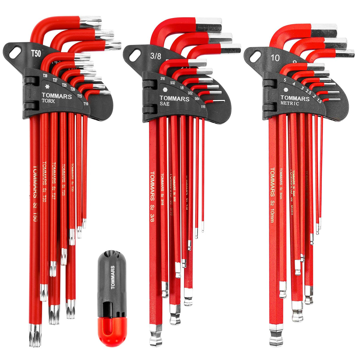 TOMMARS magnetic ball end hex keys close-up for easy fastener access