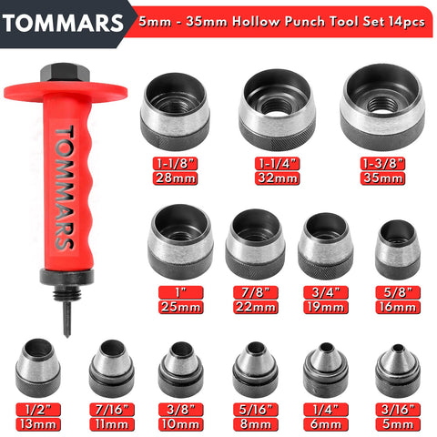 TOMMARS pinpoint punch shaft close-up showing spring-loaded action