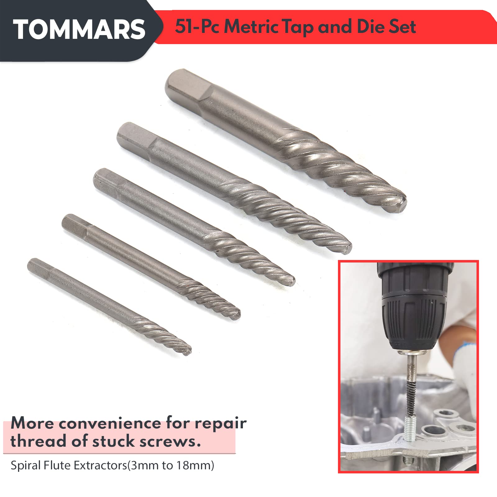 TOMMARS precision thread-cutting demo showing tool efficiency