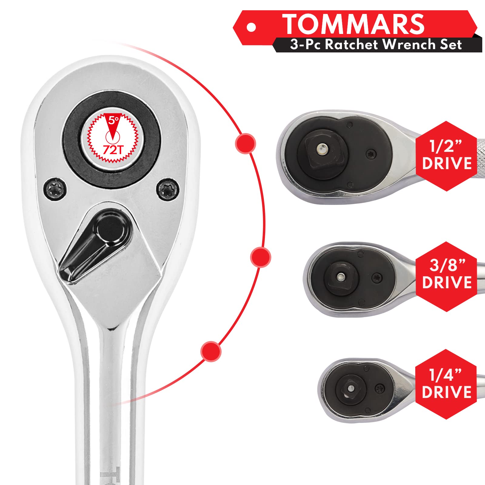 TOMMARS ergonomic handle reduces hand fatigue.
