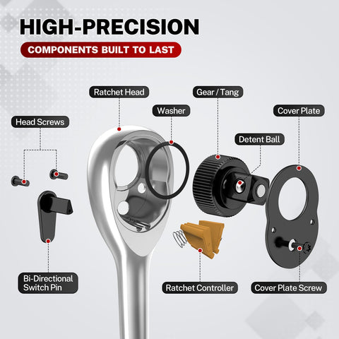 TOMMARS ratchet set 1/2 inch drive for heavy-duty automotive tasks.