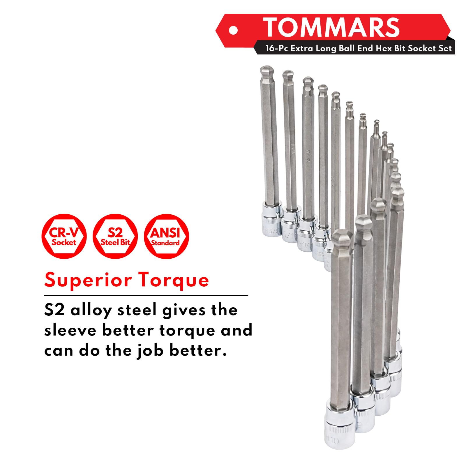 TOMMARS large die-stamped size markings stay legible.