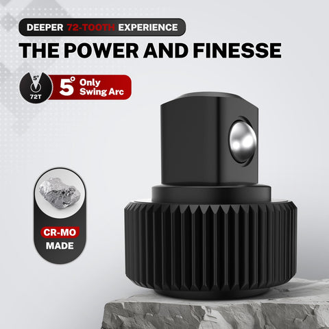 TOMMARS Stubby Ratchet Set quick-release button enables one-handed socket changes