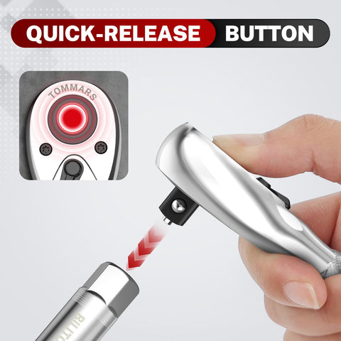 TOMMARS Stubby Ratchet Set textured handle for secure grip