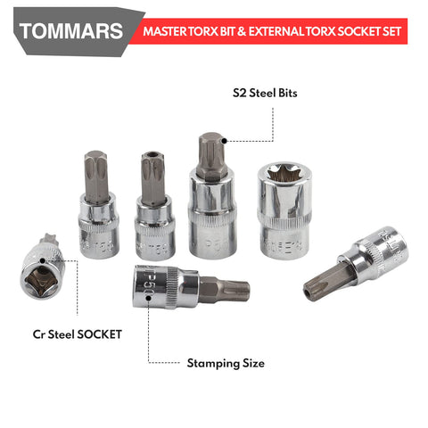 TOMMARS torx plus socket 1/4 drive for high-torque precision