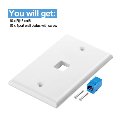Tomoder wall plate set 10-pack, includes screws for easy DIY installation.