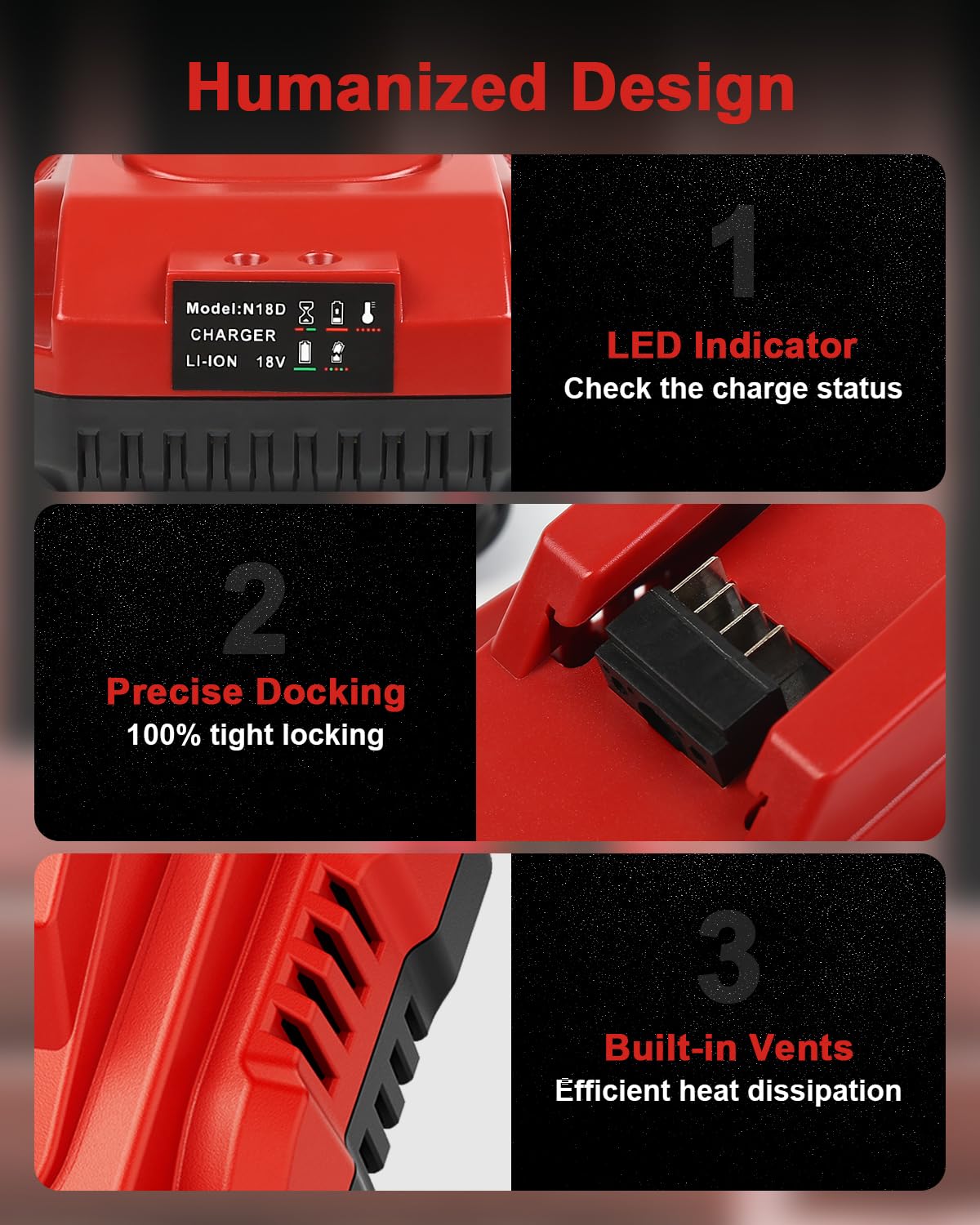 TOMORTOOL battery fuel gauge display indicating remaining runtime.