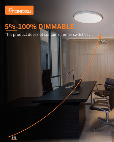 Tomosu ceiling fan light kit 3CCT temp options provide warm to daylight lighting.
