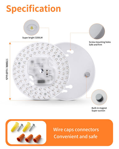 Tomosu ceiling fan light kit magnet installation shows easy setup with magnetic feet.