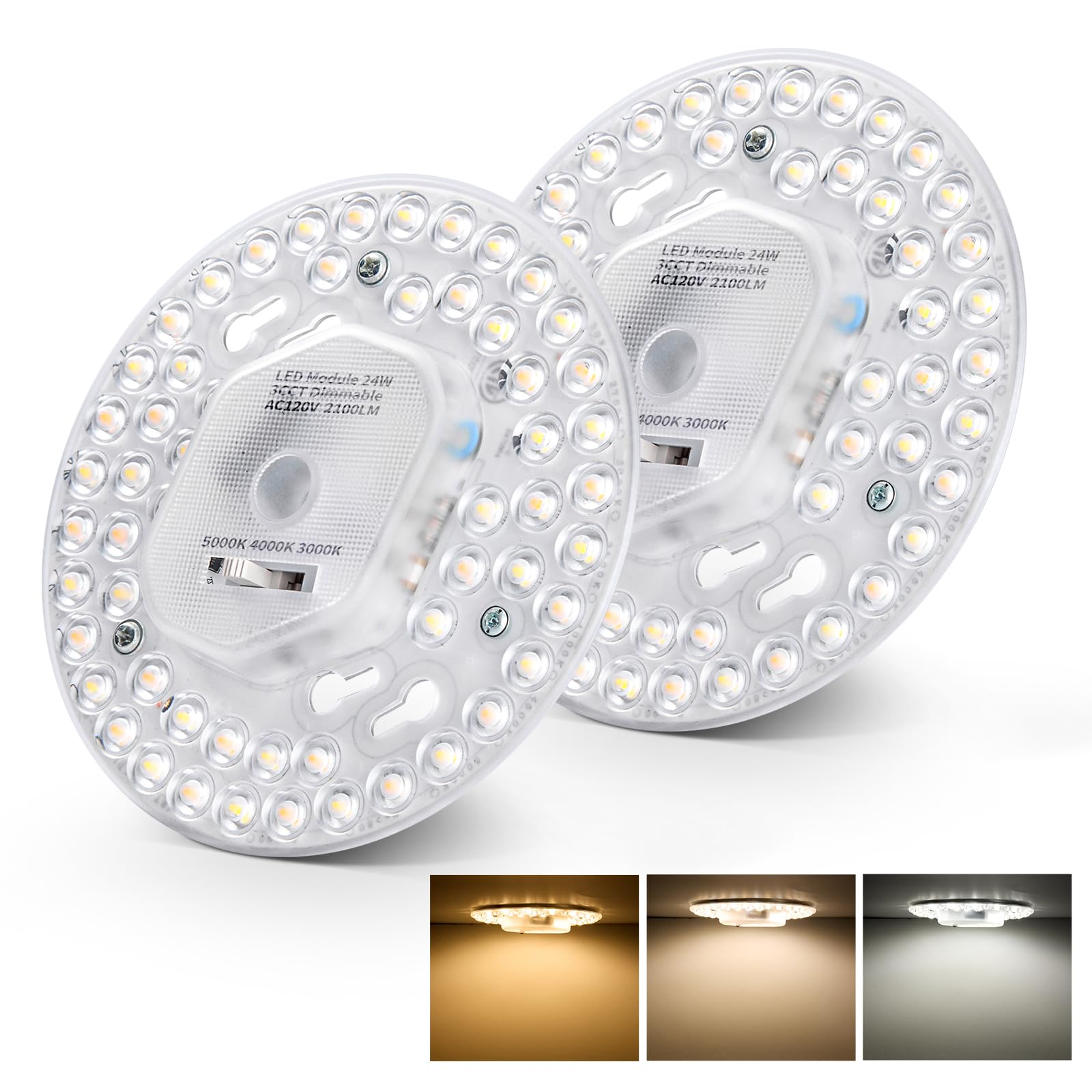 Tomosu two-pack ceiling fan light replacement kit ready for easy retrofit and upgraded lighting.