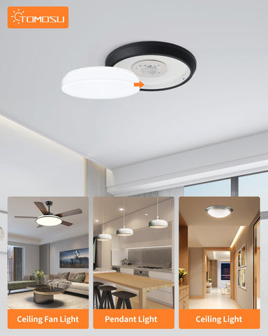 Tomosu wide-application kit fits ceiling fan lights, pendant lights, and more.