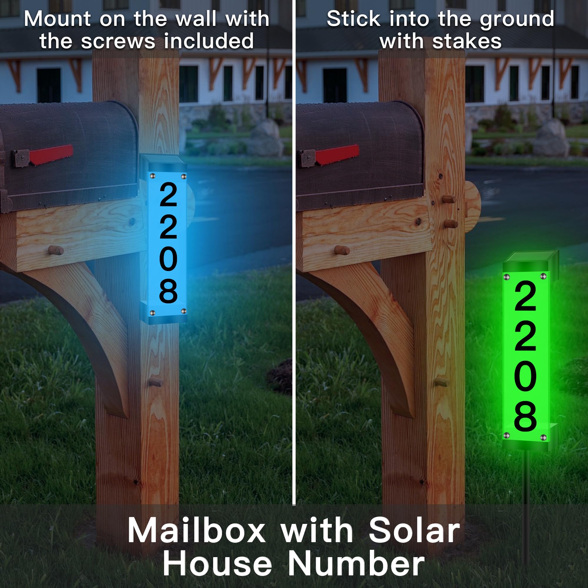 Tomskiko sign glows at night for clear address visibility