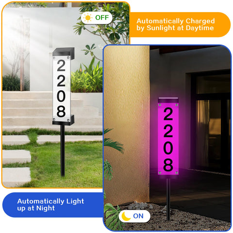 Tomskiko solar address sign remote control enables nine lighting modes